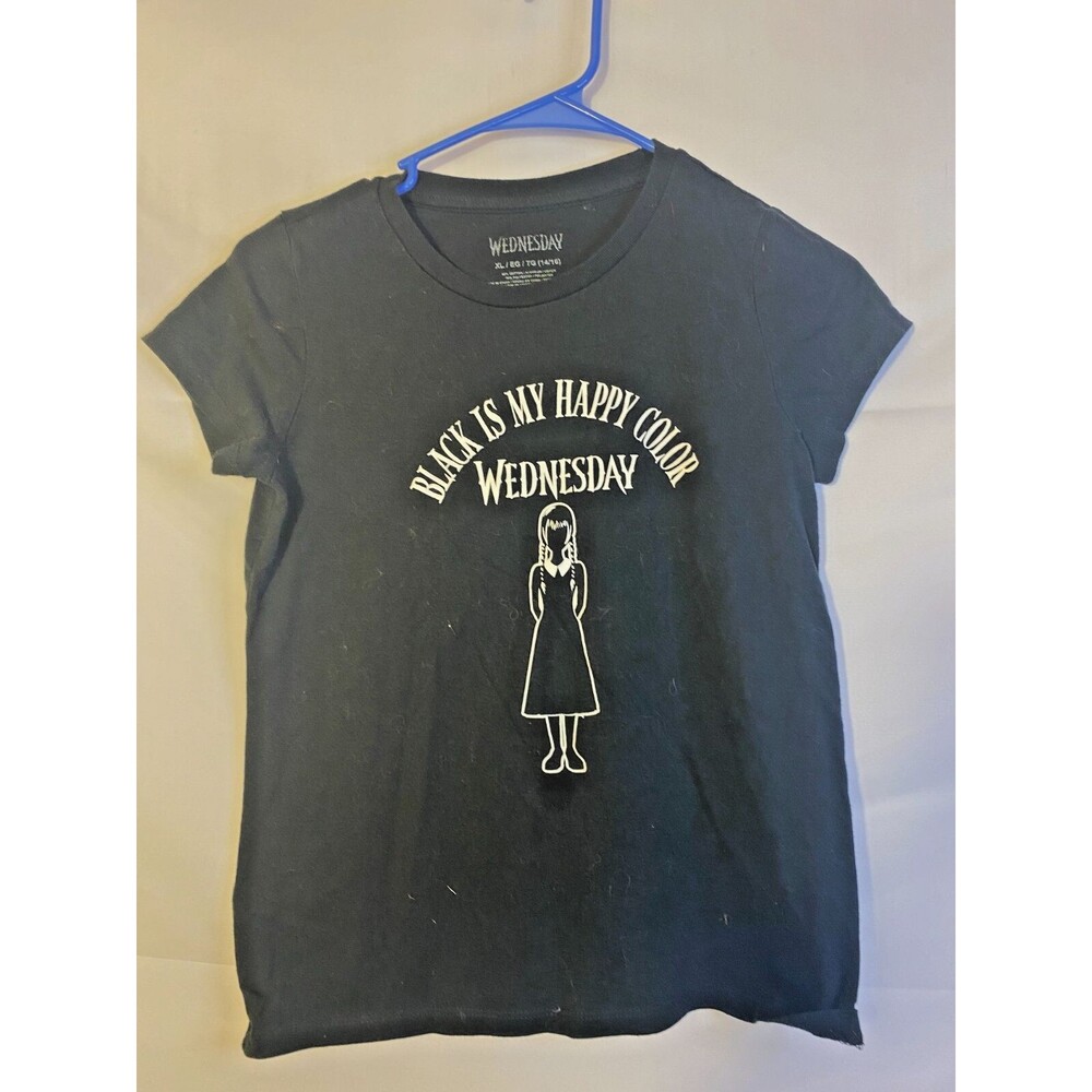 Wednesday Tshirt Shirt Size XL Girls 14/16 Black